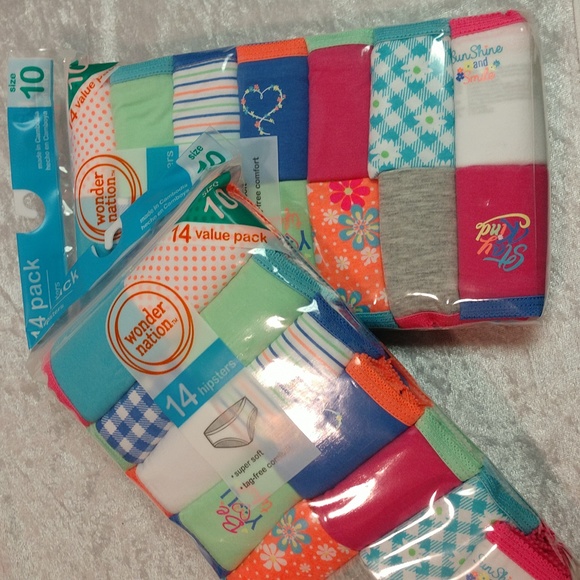 Wonder Nation Hipsters 14 Value Pack x 2 (28 total) Size 10 Super Soft Tagless - Picture 4 of 14